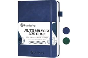 LANKAIVA Mileage Log Book for Car - Vehicle Maintenance Log Book, 1768 Rides: Track Mileage, Expenses, Gas Consumption, Lubrication, Repairs and Accessories, Car Mileage Log Book for Taxes, Navy Blue