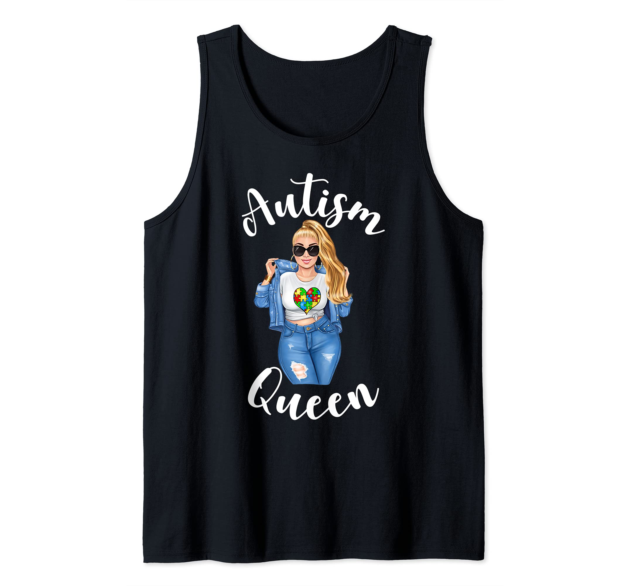Autism Queen Mom Mothers Day Autistic Diva Autism Mom Cute Tank Top