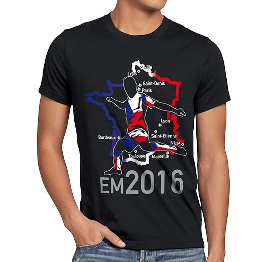 style3 EM 2016 Tschechien Fan Herren T-Shirt Frankreich alle Spielorte Czechia
