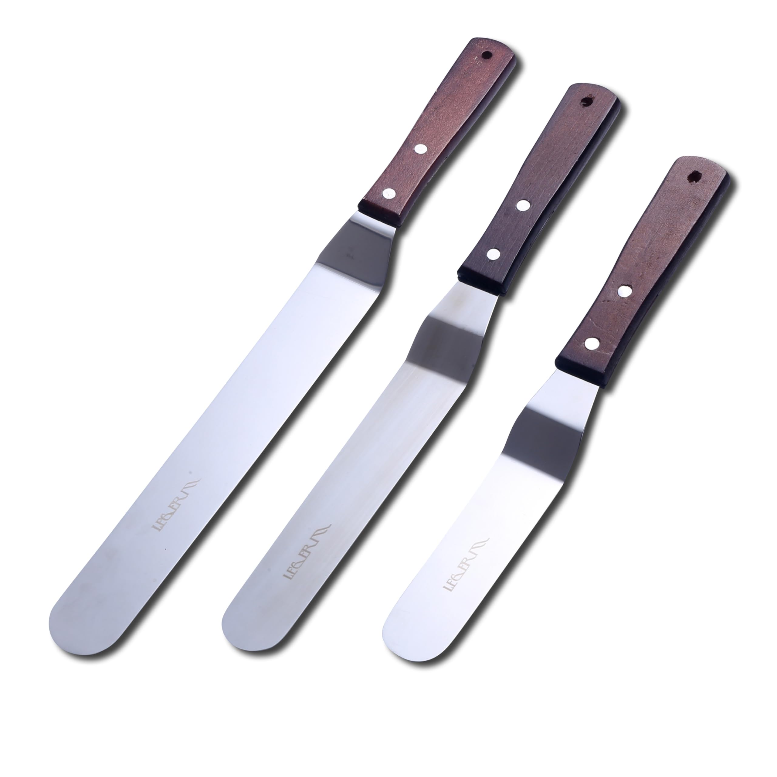 Cake Icing Spatulas for Baking or Frosting, 6 8 10 Inch Stainless Steel Pallet Knife for Decorating Cakes, Palette Knife with Non-Slip Handle for Frosting Pastries, Smoothing Cooking Knives