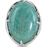 xinpeng Natural Stone Rings Precious Oval Shaped Gemstone Jewelry For Women Anniversary Birthday Wedding Gift