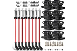 X4XZ UF413 Ignition Coils Pack & Double Iridium Spark Plugs & 10.2MM Spark Plug Wires for Buick Rainier/Cadillac Escalade CTS/Chevy Silverado Impala Suburban Tahoe/GMC Envoy Sierra Yukon/Hummer H2 H3