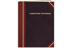 BookFactory Lab Notebook - Professional Grade - 168 Pages, 8" x 10" (Ruled Format) Black with Burgundy Endurabook Cover, Smyt
