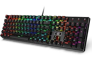 Redragon K556 RGB LED Backlit Wired Mechanical Gaming Keyboard, Aluminum Base, 104 Standard Keys