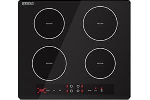 Empava 24” Electric Stove Induction Cooktop with 4 Power Boost Burners Smooth Surface Vitro Ceramic Glass in Black, 24 Inch