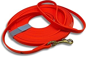 JIM HODGES DOG TRAINING Gummy K9 Biothane Long Line Leash for Dogs, 10,15,20 and 32.5 Feet, Walking Tracking Training Service - Washable Waterproof Lead for Working K9 Groups, Dog and Puppy Owners