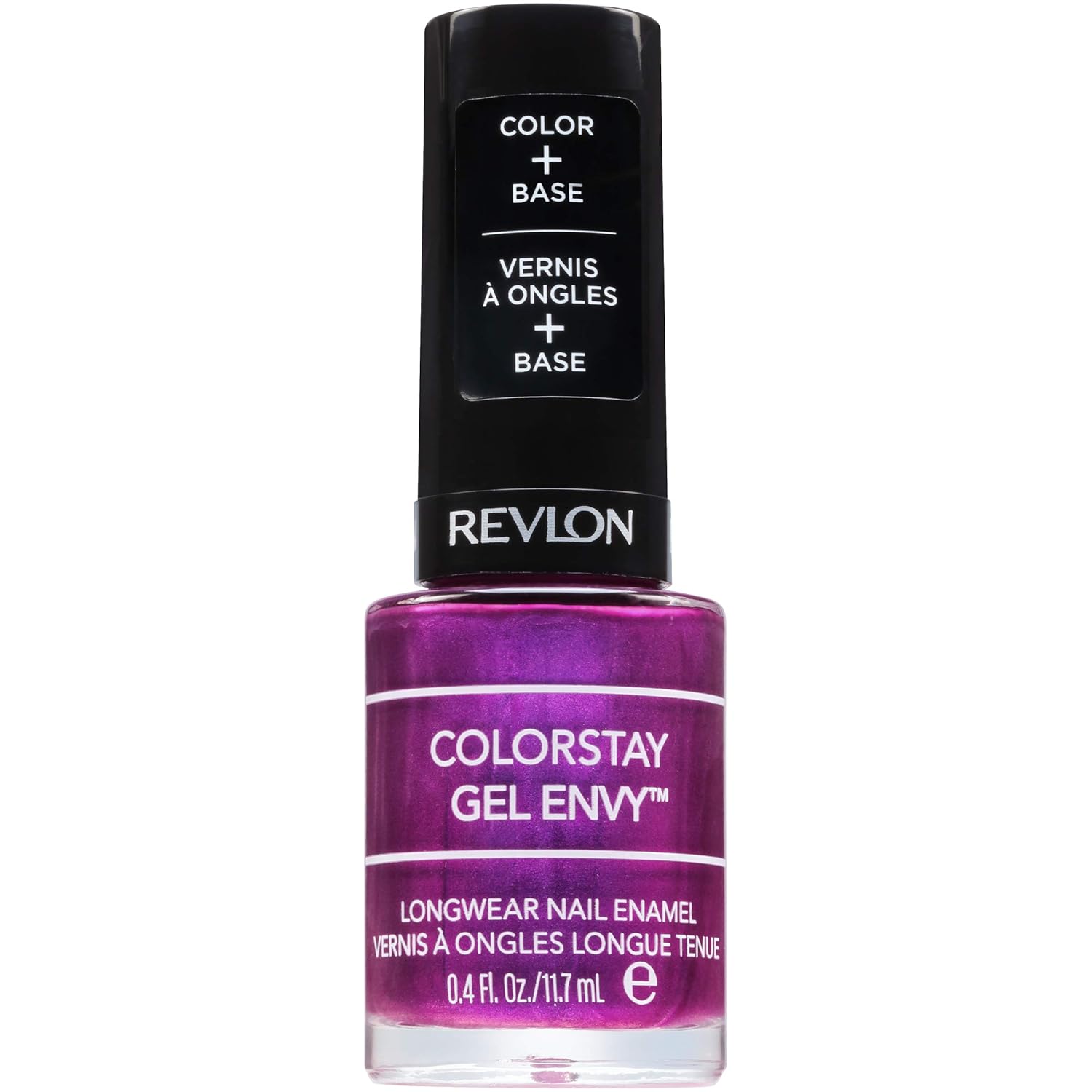 Revlon ColorStay Gel Envy Longwear Nail Polish, with Built-in Base Coat & Glossy Shine Finish, in Plum/Berry, 415 What Happens in Vegas, 0.4 oz