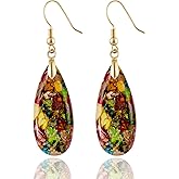 HAISWET Stone Earrings for Women Statement Teardrop Dangle Drop Earrings with Hoop Fishhoop