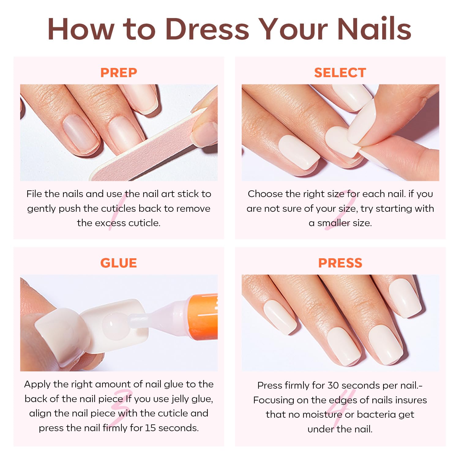 modelones Cat Eye Press on Nails, 32Pcs 16 Sizes Short Oval Fake Nails Kit Press Ons with Nail Glue, Adhesive Tabs, Nail File, Prep Pad, Manicure Stick - Image 5