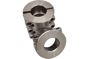 Coastal Shaft Collars - 0.75" Bore Diameter - Clamping Two Piece Shaft Collar - 303 Stainless Steel (4 Pack)