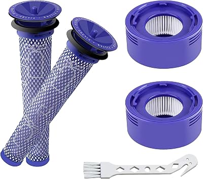 Dzpuhuojz 4 Pack Dyson V8/V7 Filter Replacement HEPA Pre/Post Filters Brush