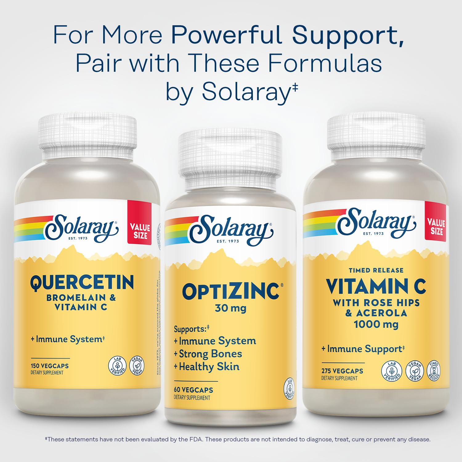 SOLARAY OptiZinc 30mg Immune Support Supplement - Zinc Supplements for Men and Women w/Vitamin B6 - Strong Bones and Skin Health Support - High Absorption - 60-Day Guarantee, 60 Servings, 60 VegCaps