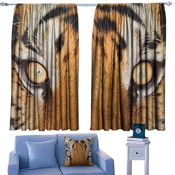 Amazon Com Gaags Rod Pocket Curtains Safari Close Up Tiger Eyes