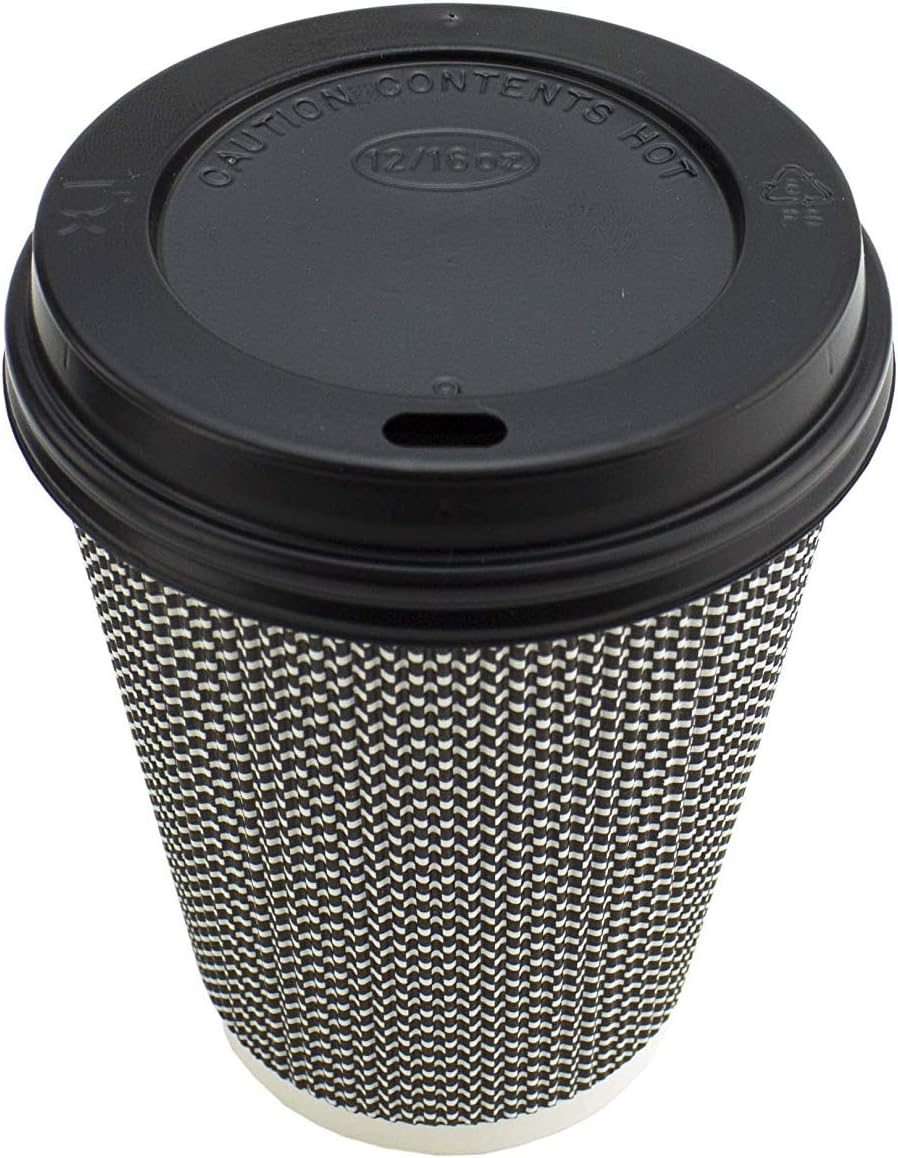 Signature Packaging, Luxury Ripple Insulated Paper Cups with Lids, Disposable for Coffee Hot Beverages - Image 3