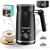 HAUSHOF Electric Milk Frother, 4-in-1 Milk Frother and Steamer, Large Capacity, Automatic Warm and Cold Foam Maker and Milk W