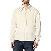 Amazon Essentials Men's Modern Oversized-Fit Denim Button-Down Shirt, Button Front