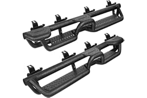 BINARY STAR Running Boards Compatible with Vehicle 2020-2026 Jeep Gladiator Jt 4 Door. Multi-Function Running Boards Made with Carbon Steel. 6 Inch Gladiator Side Steps Step Bars Nerf Bars.
