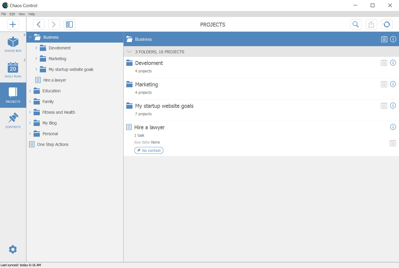 Chaos Control - personal organizer based on GTD [Download] - Thumbnail 7