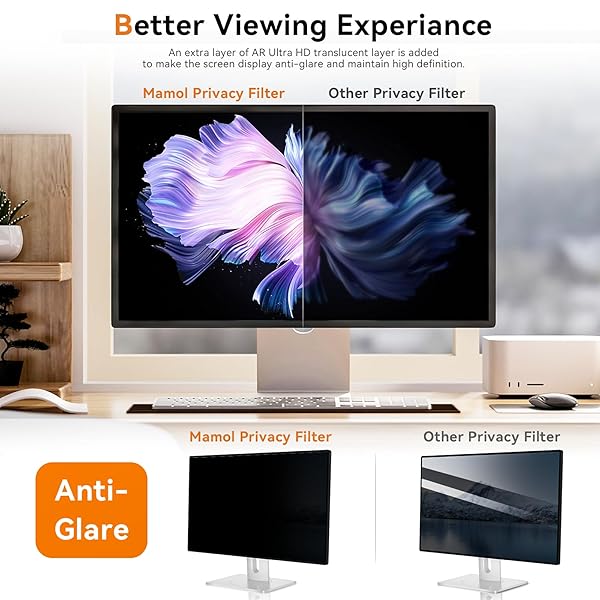 [2 PACK] 27 INCH COMPUTER PRIVACY SCREEN FOR 16:9 ASPECT RATIO WIDESCREEN MONITOR, EYE PROTECTION ANTI GLARE BLUE LIGHT COMPUTER MONITOR PRIVACY FILTER, REMOVABLE ANTI-SCRATCH 27IN PROTECTOR FILM