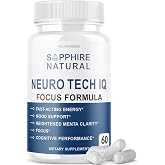 Neuro Tech IQ Capsules, Official NeuroTech IQ Pills Supplement for Brain Health &amp; Memory Support - Maximum Strength, Advanced Formula Nootropic Pills, NeuroTechIQ Health Support Reviews (60 Capsules)