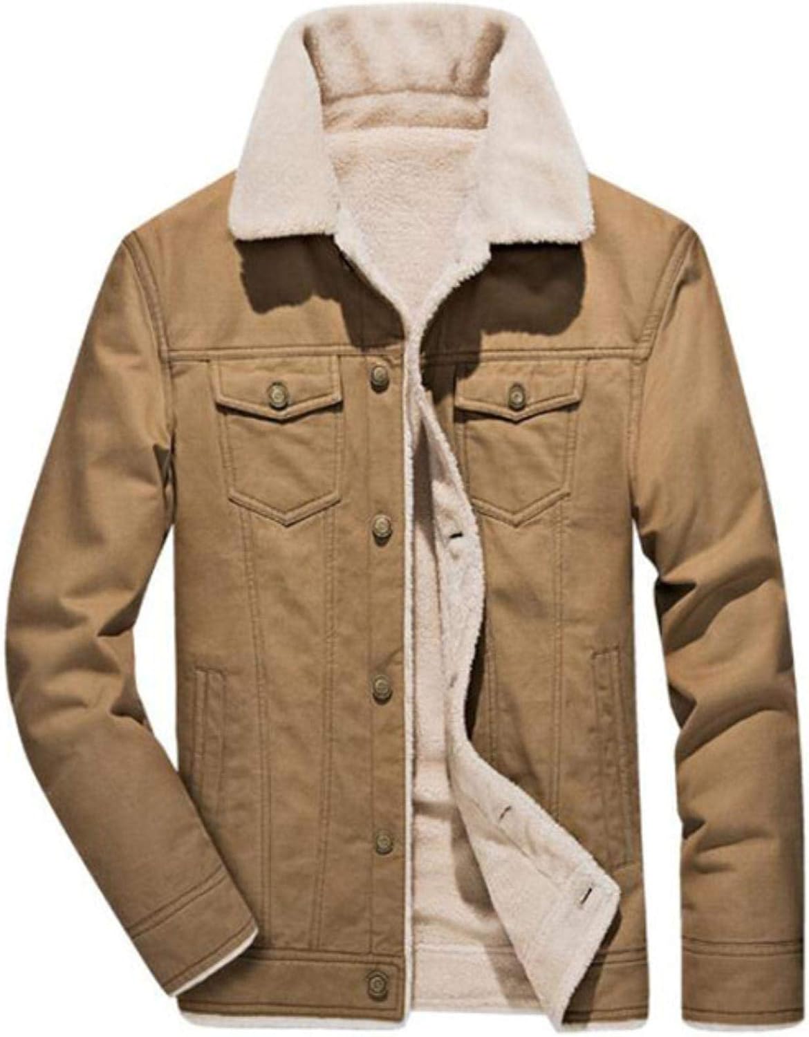 Winter Coat Men Thicken Parkas Casual Fur Turn Down Collar Cashmere