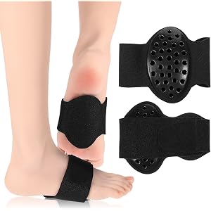 Sibba 2 Pairs Foot Arch Support Brace, Arch Support Inserts for Plantar Fasciitis Relief, Wrap Corrector for Flat Foot, Adjus