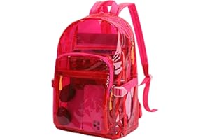 TINYAT Heavy Duty Transparent Clear backpack See Through Large Capacity Clear Bag for college, Concerts, Sports, Travel
