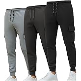Studio 3 Mens' 3-Pack Microfleece Cargo Jogger Sweatpants
