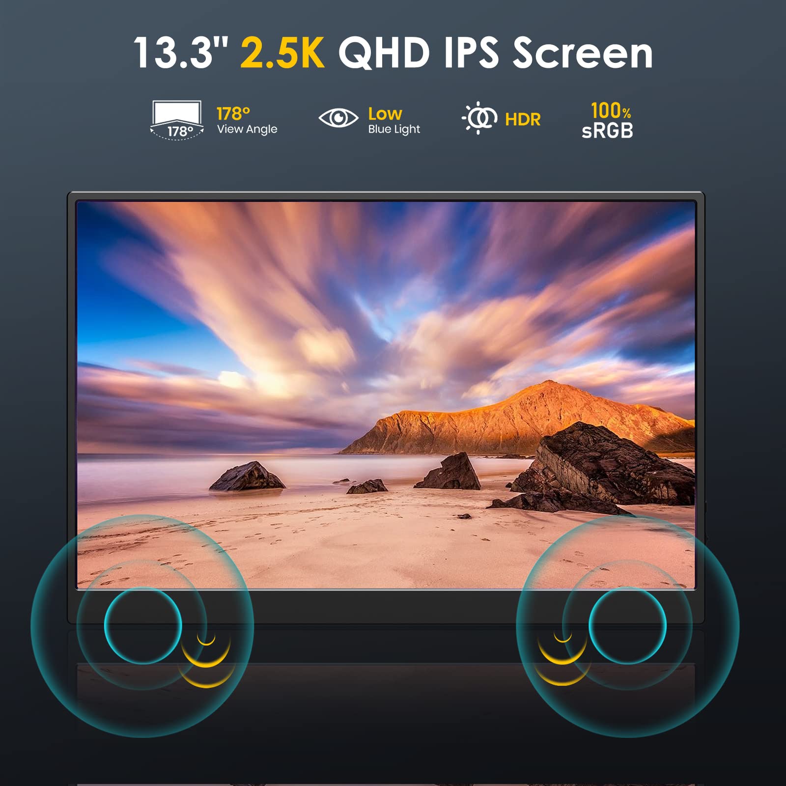 MNN 2.5K Portable Monitor 13.3