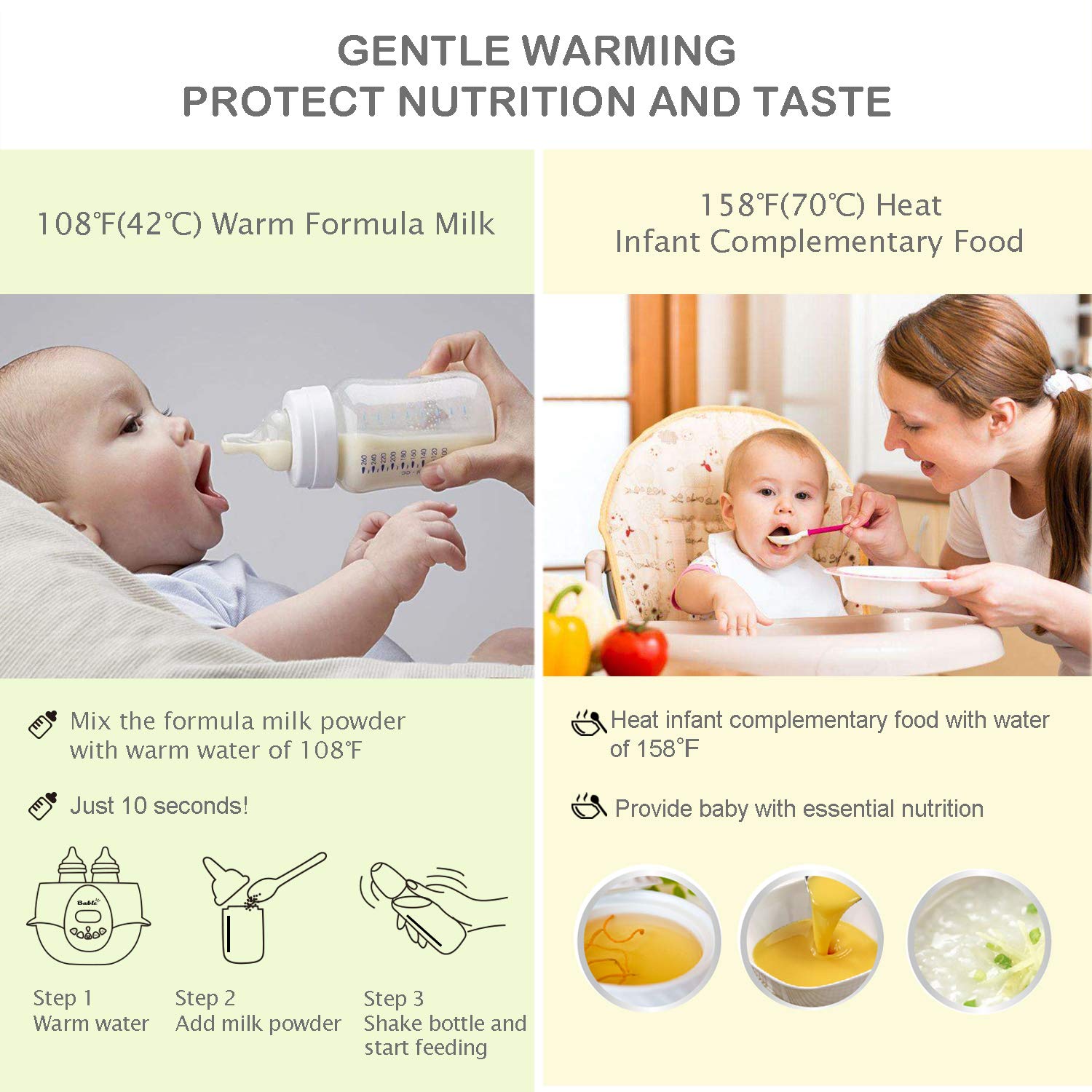 bable baby bottle warmer