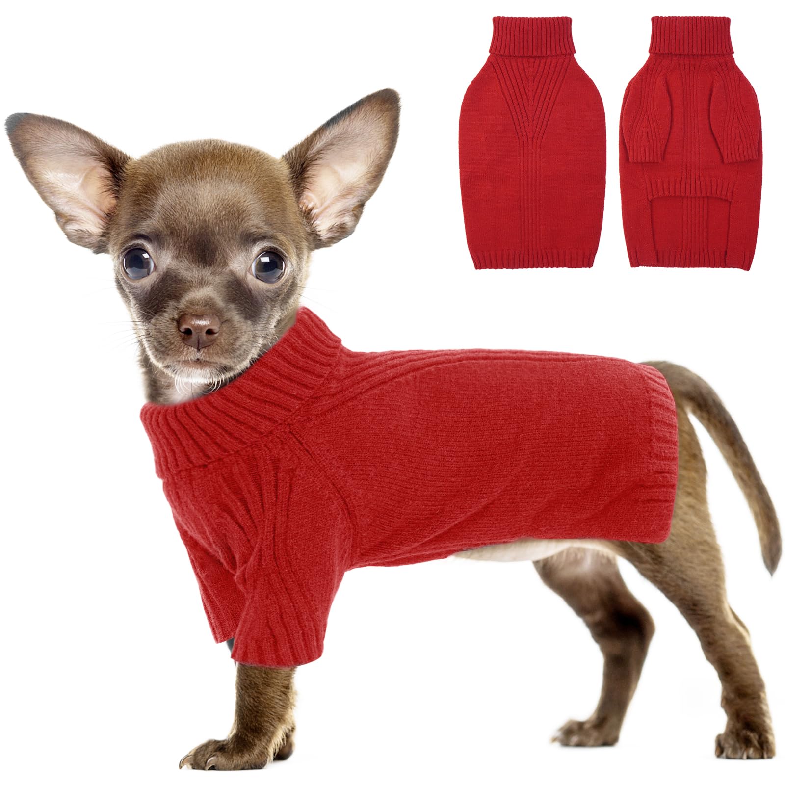 IECOii Dog Sweater,Dog Turtleneck Sweater for Christmas,Warm Sweaters for Small Medium Large Dogs and Cats,Autumn Winter Dog Sweaters for Chihuahua,French Bulldog,Labrador — image 1