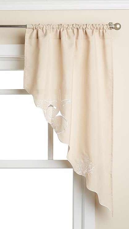 LORRAINE HOME FASHIONS Sanibel Swag Pair, 56 x 38, Sand