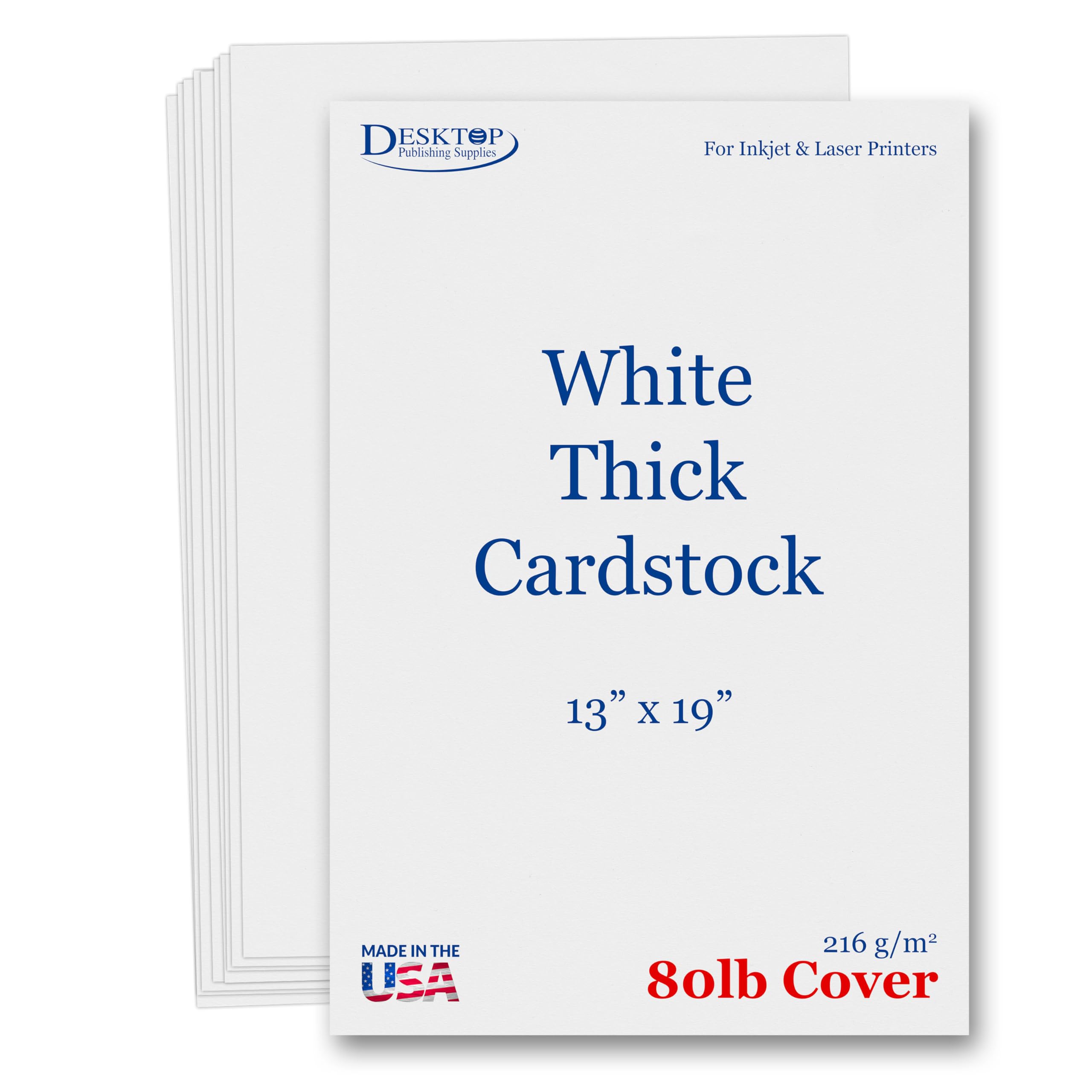 Photo 1 of 13" x 19" Cardstock Sheets For Inkjet or Laser Printers - Heavy 80lb Cover Matte Finish White - Great for Flyers, Posters, Covers (50 Sheets)