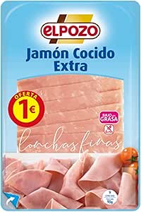 ElPozo Jamón Cocido Extrafino, Más Jugoso, 100 Gramos ...