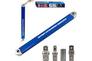 2024 New Offset Extension Wrench, Multifunctional Tight Reach Extension Wrench, High-Carbon Steel 15.4inch Impact Ready Socke