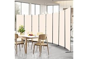 HOMSCREENER Room Divider and Folding Privacy Screens， 8 Panel Wide Room Divider Wall Screen for Room Separtition, Partition Room Dividers Fabric Panel Wall Dividers Freestanding for Office, Bedroom, Studio Dorm