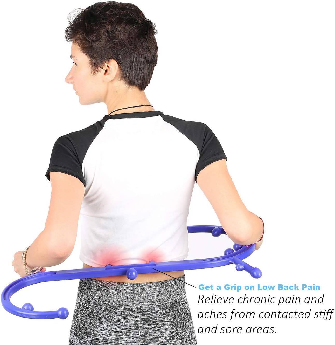 Sokiss Trigger Point Self Massager- S-Shaped Therapy Massage Tool for Self Back Massage, Neck Massage, Shoulder Massage, Myofascial Release Tool & Deep Muscle Massage Stick(Blue): Health & Personal Care