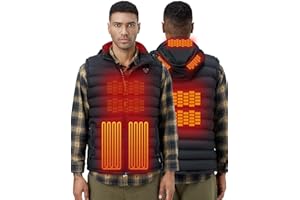 iHood Men's Heated Vest with Battery Pack, Heated Vest Men with Retractable Heated Hood Washable Heated Jackets for Men