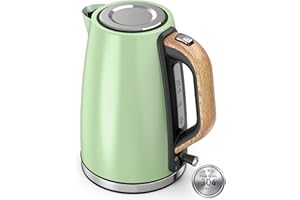 Paris Rhône Tea Kettle Electric, 1.7L Visual Water Window Stainless Steel Electric Kettle, 1500W BPA-Free Electric Kettles for Boiling Water, Auto Shut Off & Boil-Dry Protection, Green