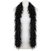 PMYUMAO 5 ply Black Ostrich Feather Boas. | 2meters Boas,For Feather Shawl,Feather Skirt,Feather Boas Party Pack,Costume Decorations For Concerts,DIY Production.