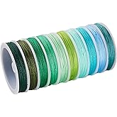 Cheriswelry 10 Rolls 0.8mm Chinese Knotting Cord 10 Colors Polyester Beading String Braided Thread for Bracelet Macrame Kumihimo DIY Jewelry Making 10.94Yds/Roll