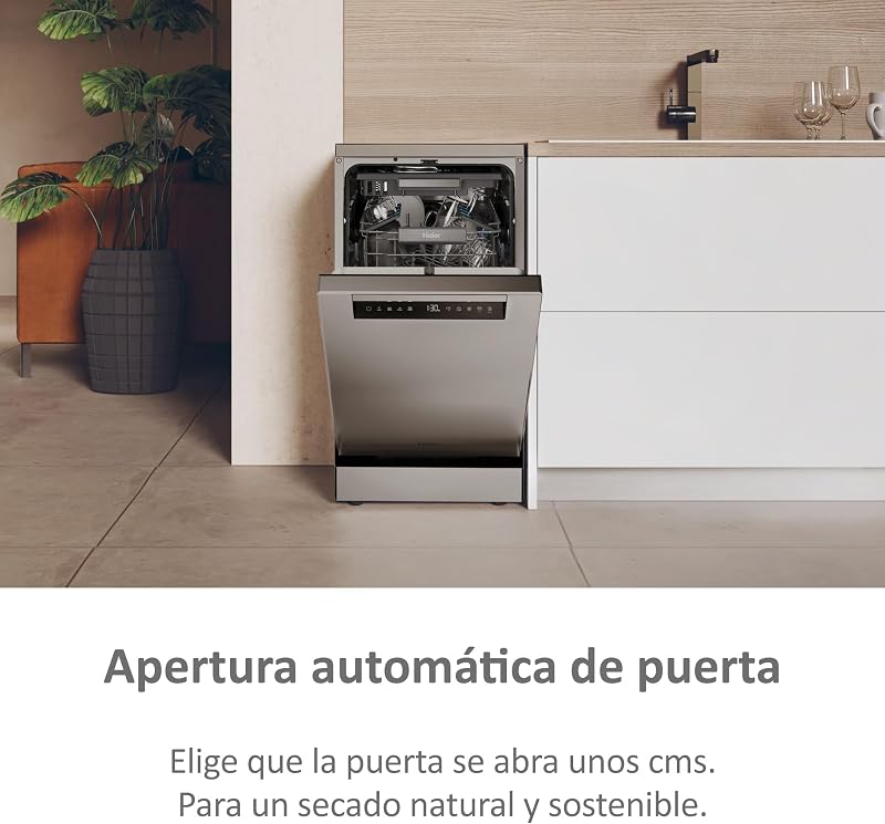 I-Pro Shine Series 5 XF1C3TB1FX, Lavavajillas Independiente 45CM, Motor Inverter, 11 Cubiertos, 3 Bandejas, 8 Ciclos, Wi-Fi, App hOn, Filtro Antibacterias, Apertura Automática, 43DB, Inox