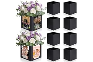 10 Pieces Picture Centerpieces for Table Graduation Box Table Centerpieces 6/7 Inch Photo Display Box for Congrats Grad Weddi
