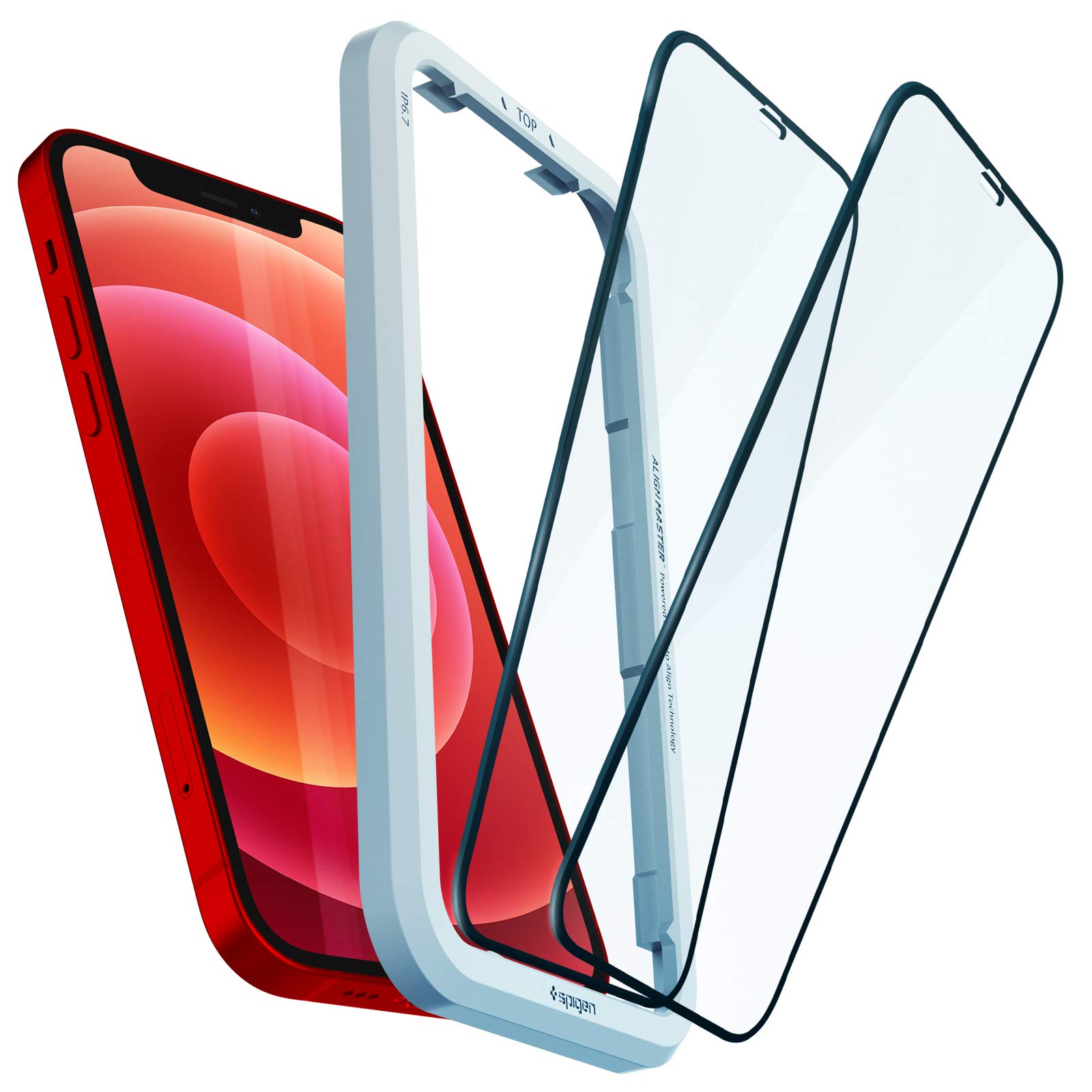 Spigen AlignMaster Full Coverage Tempered Glass Screen Protector for iPhone 12 and for iPhone 12 Pro - 2 Pack
