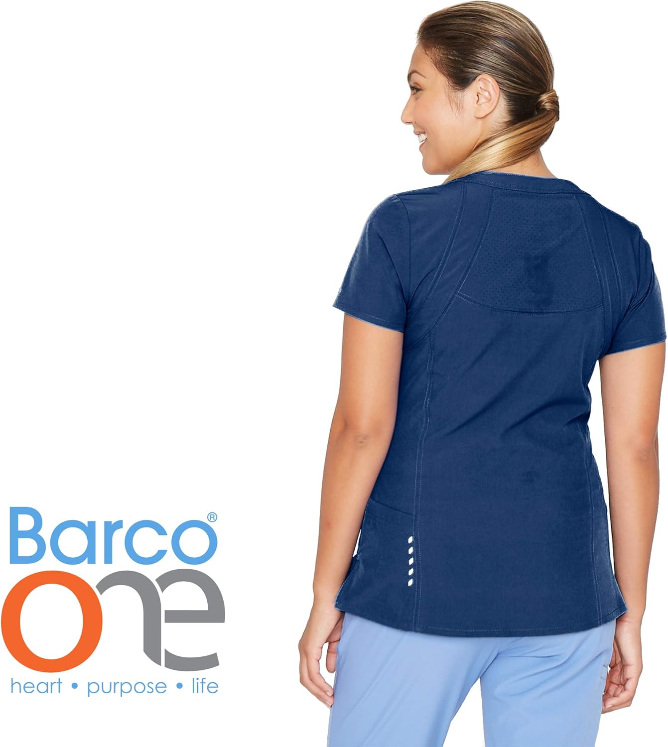 BARCO ONE – Women’s Racer Top, V-Neck Medical Scrub Top w/ 4 Pockets and 360 Spandex Stretch Fabric: Clothing