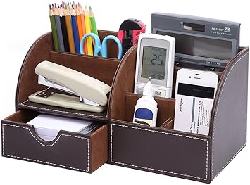 Da.Wa PU de Cuero Multifuncional Caja de Almacenamiento de ...