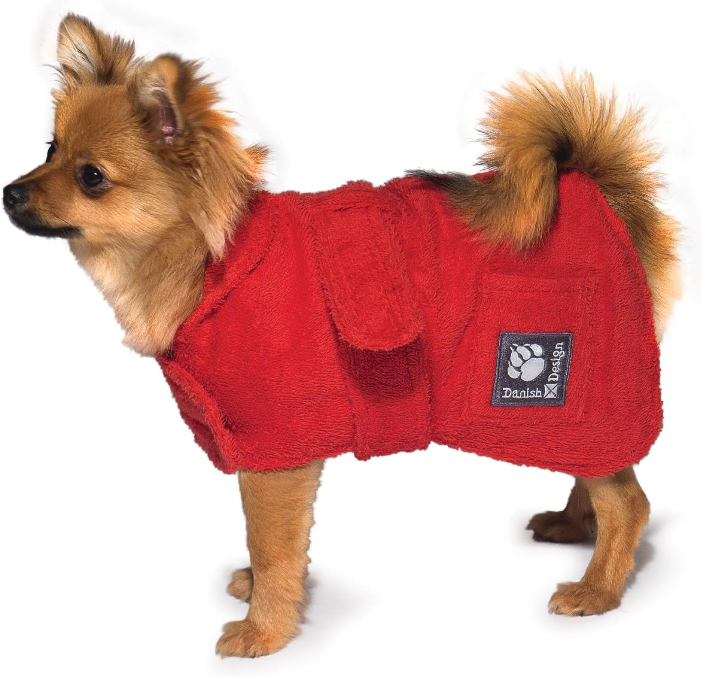Danish Design Red Ultra Absorbent Adjustable Drying Toweling Robe 24 Inch/60 cm