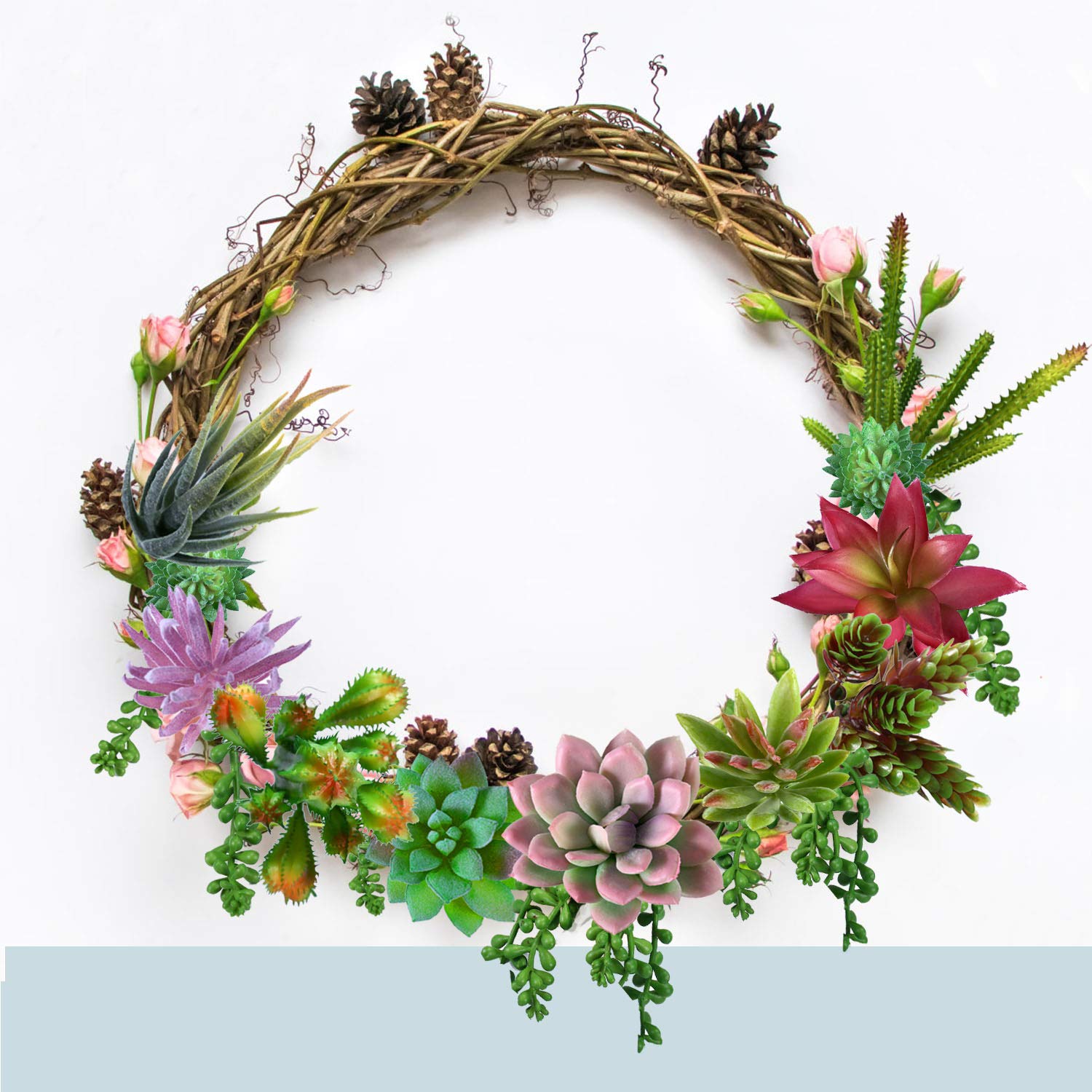 Beaspire Artificial Fake Succulent Plants 15 PCS Fake Plants Unpotted Faux Succulent Assorted for Indoor or Outdoor Decor, Office and Garden Arrangements Decoration