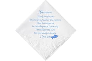 PACGOTH Wedding Handkerchiefs Mother Father of the Bride Gifts, Something Blue Embroidered Hankies Gifts On Wedding Day