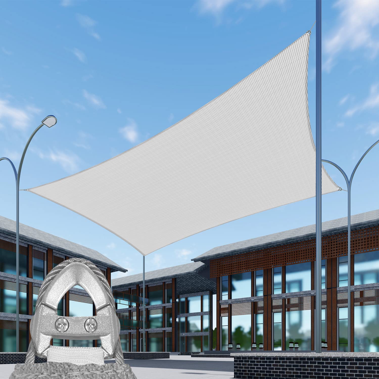 SunnyRoyal 25'x42' Sun Shade Sail Super A Ring Wire